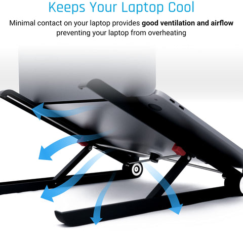 BASE12 Laptop Stand, Portable Foldable Notebook Stand for Desk, Ergonomic Angle Adjustable Laptop Riser Compatible with PC, MacBook, Tablet 11-17”