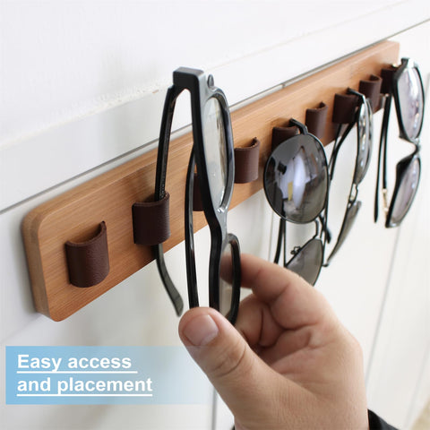 FINDAMAZE Sunglasses Organizer Wood Sunglasses Storage Wall Mounted Glasses Holder/Sunglasses Stand Eyewear Display for Men or Women