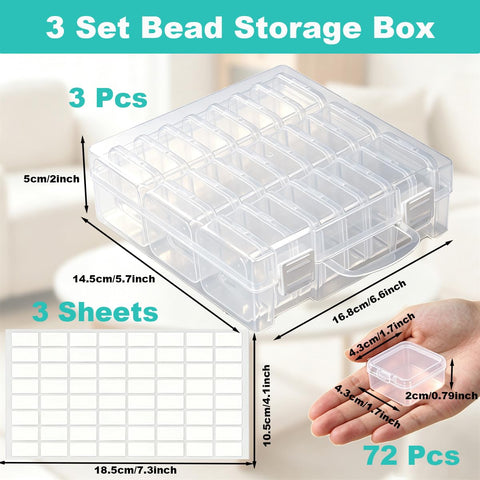 YBCCBY 72 Pcs Bead Storage Box with Lids for Crafts Small Parts