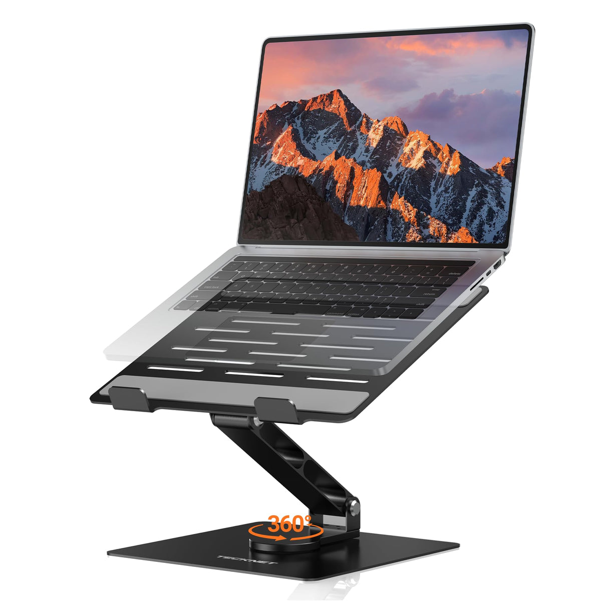 TECKNET Laptop Stand, 360 Swivel Adjustable Height Laptop Riser - Black