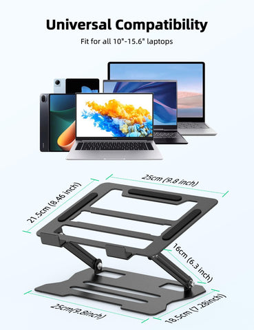 Rupoku Adjustable Laptop Stand, Ergonomic Laptop Riser Heat Vent Computer Stand for Desk