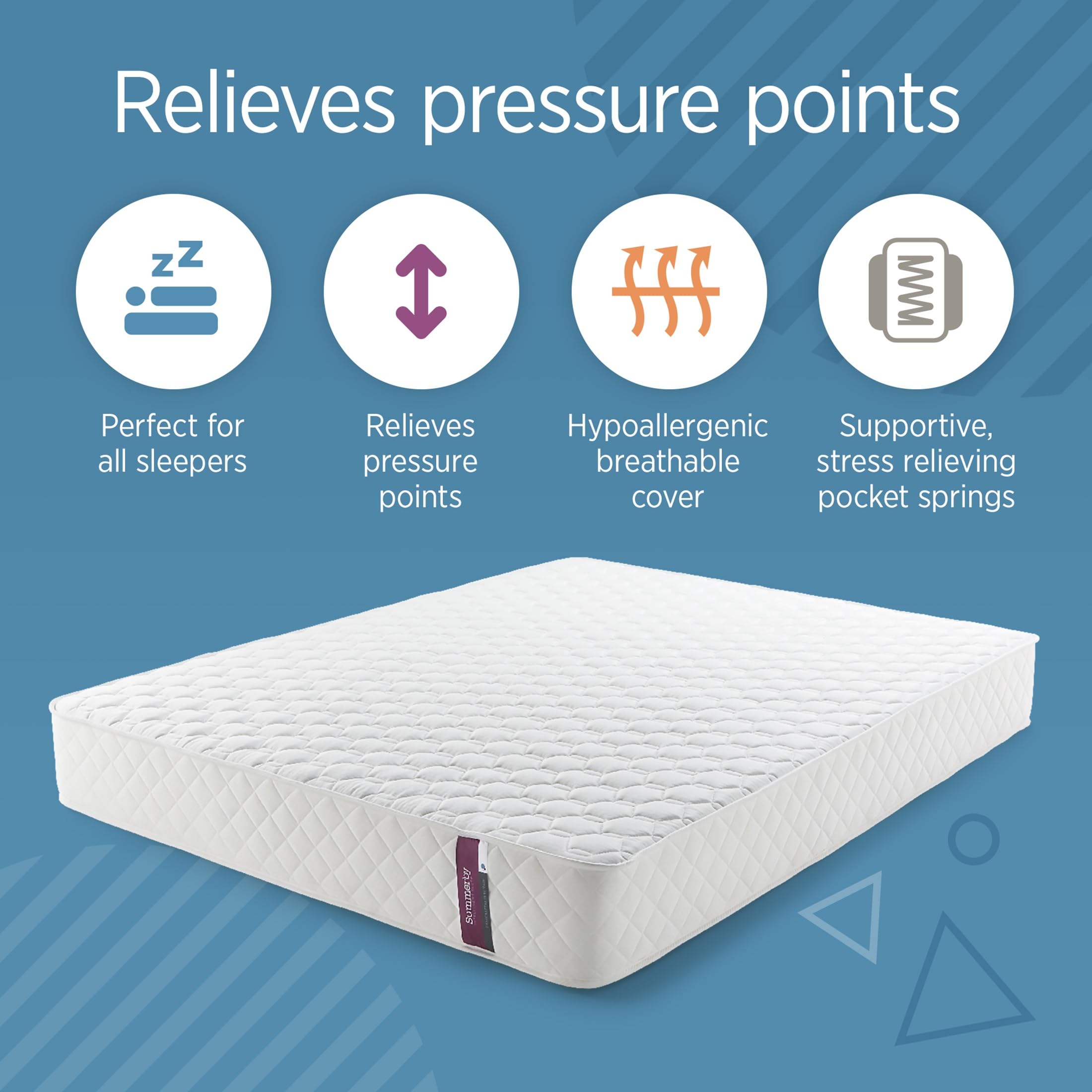Summerby Sleep No. 3 Small Double Pocket Sprung Memory Foam Mattress, 23cm