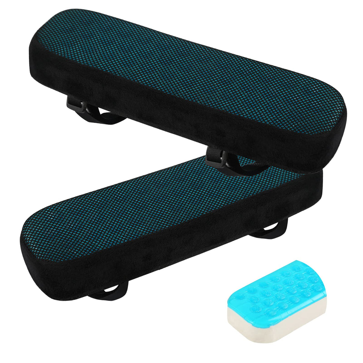 JoyPlus Chair Armrest Pads, 2 PCS Office and Gaming Chair Armrest Covers, Memory Foam Soft Elbow Pillow with Gel Cooling Pad for Elbows and Forearms