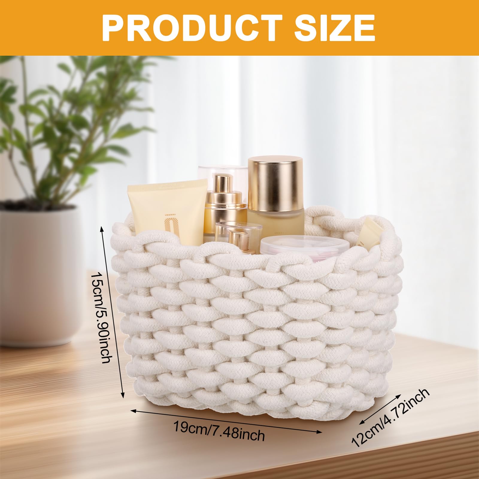 Yimomoyi Woven Storage Baskets, Cotton Rope Basket Woven Storage Baskets