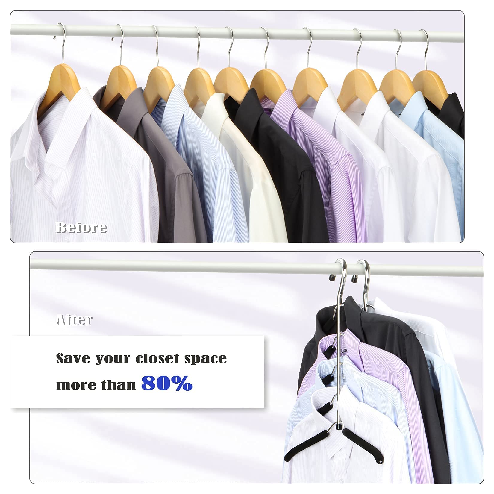 5 in 1 Multi-Layer Metal Hanger Multi-Layer and Multifunctional Organizer with Non-Slip Sponge for Jeans Skirts T-Shirts Trousers Storage for Clothes