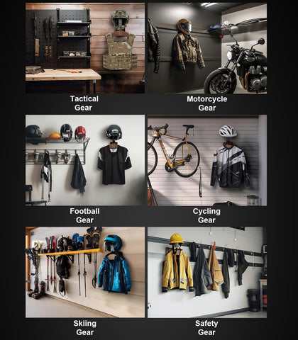 OneTigris Motorcycle Helmet Stand Wall Mount – Heavy-Duty Helmet & Jacket Hanger, Wall-Mounted Stand for Motorbike Gear & Tactical Equipment