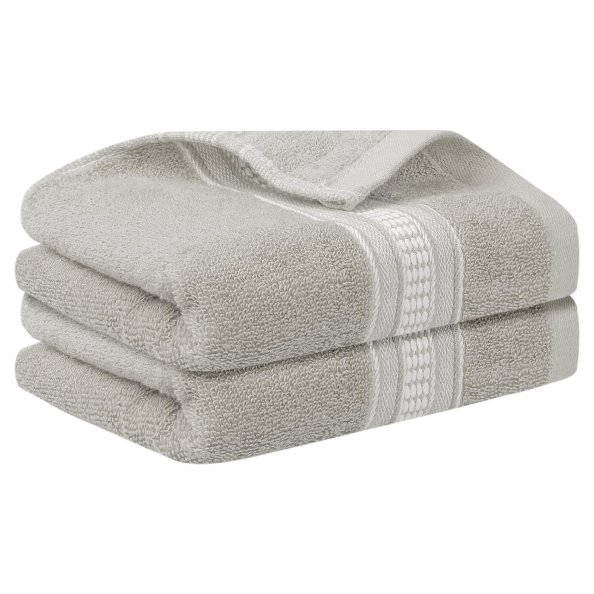 HMETOL 2 Pack Plaid Pattern Comfort and Absorbent Hand Towel Set