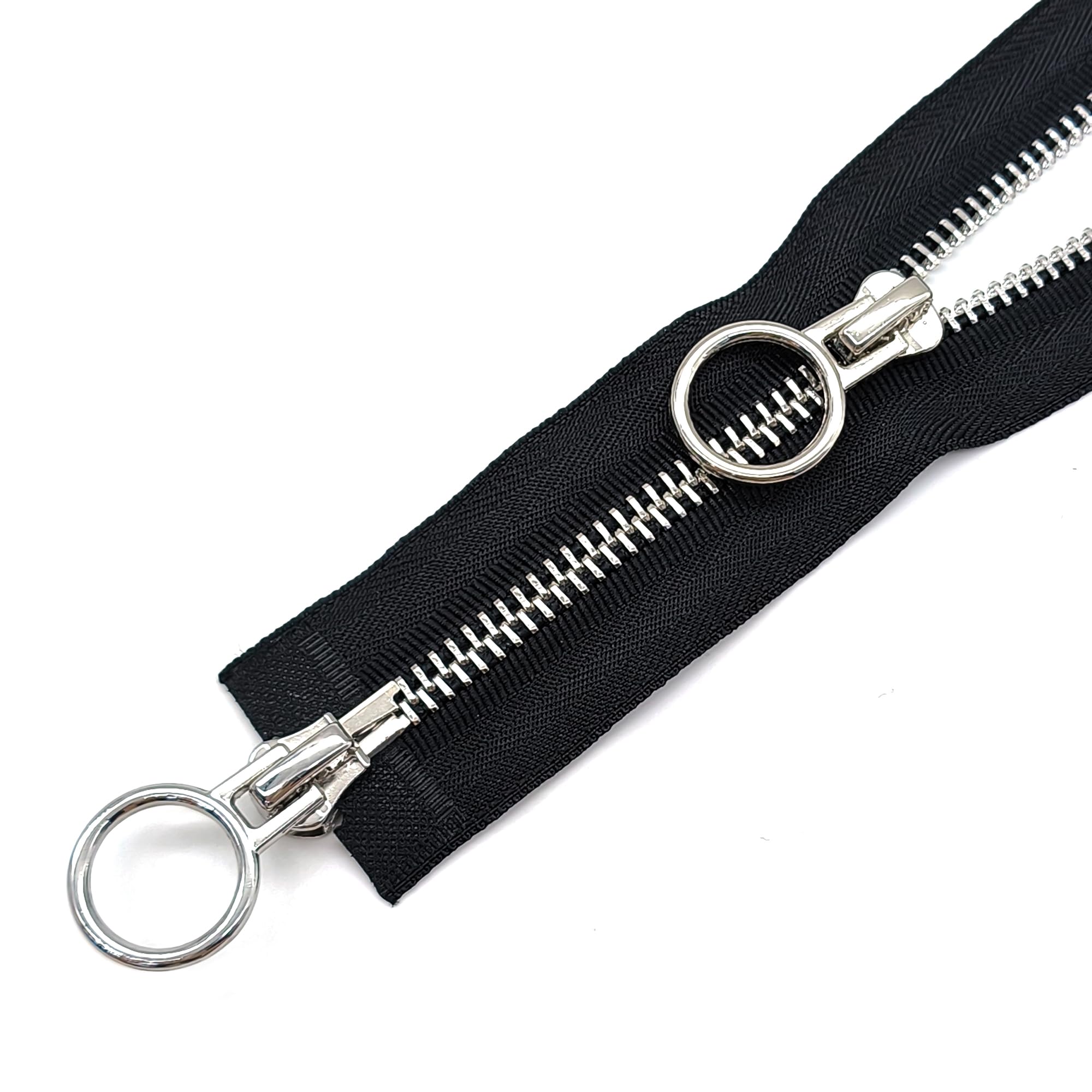 XCSJ #5 Zip 70 cm, Metal Zip 2-Way Separable Sewing for Jackets, Coats, Down Jacket, Suitcase, Tent, Bag, DIY Sewing Craft (Black, 70 cm)