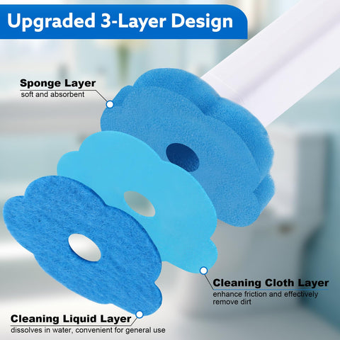 wlich Disposable Toilet Brush 48 Refills, Wall Mounted Holder for Bathroom