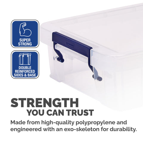Bankers Box Storage Box 1.3L (10 Pack) - BPA-Free, Stackable Plastic Organizer with Clip-Lock Lid