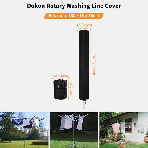 Dokon Rotary Washing Line Cover Waterproof, Airer & Dryer Covers with Zip