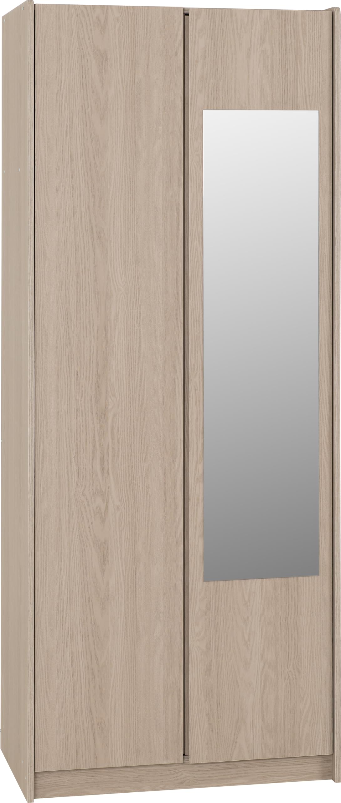 Seconique Paris 2 Door Mirrored Wardrobe in Smoked Ash Effect