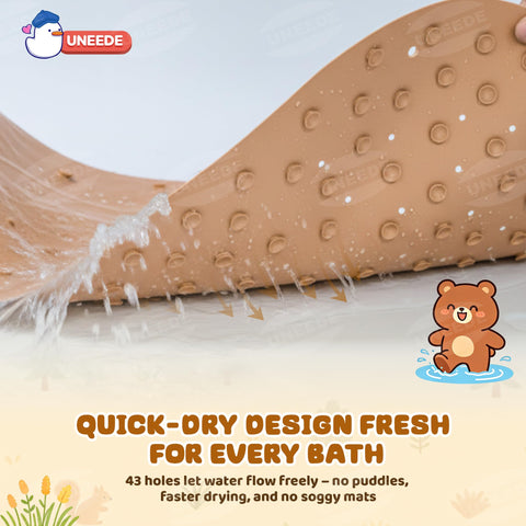 UNEEDE Baby Bath Mat Non Slip Anti Mould Natural Rubber