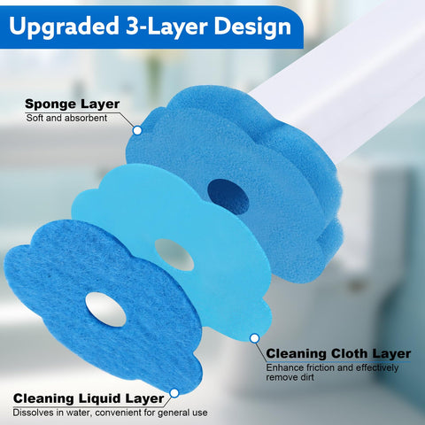 wlich Disposable Toilet Brush Set With 48 Refills, Wall Mounted Holder