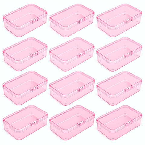 Goodma Rectangular Plastic Storage Boxes, 85 x 55 x 25 mm, Pink