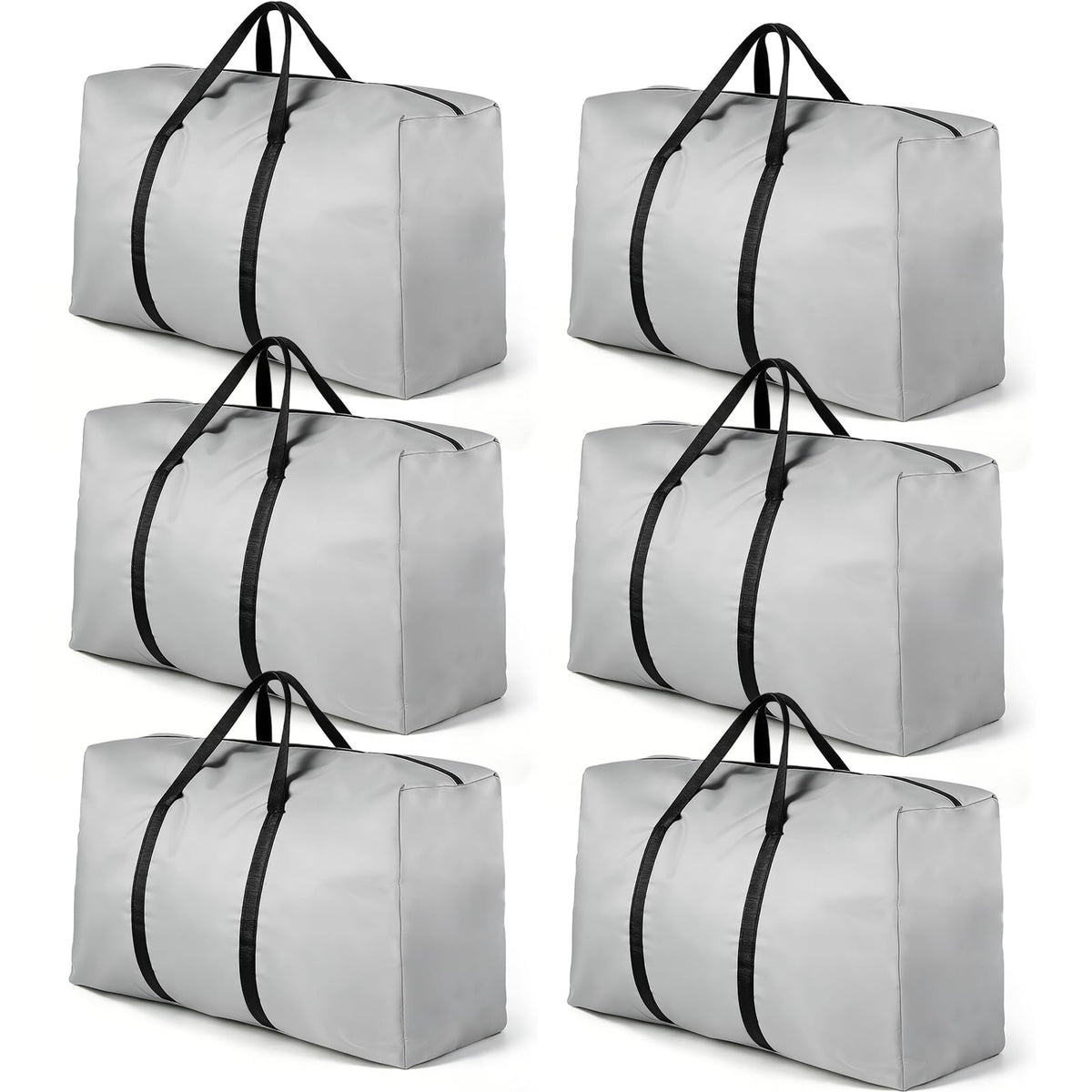 100L Large Moving Bags 6 Pack, Foldable Storage Bags for Loft, Bedding, Clothes & Toys, Heavy Duty Packing Bags with Handles
