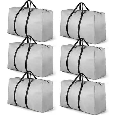 100L Large Moving Bags 6 Pack, Foldable Storage Bags for Loft, Bedding, Clothes & Toys, Heavy Duty Packing Bags with Handles