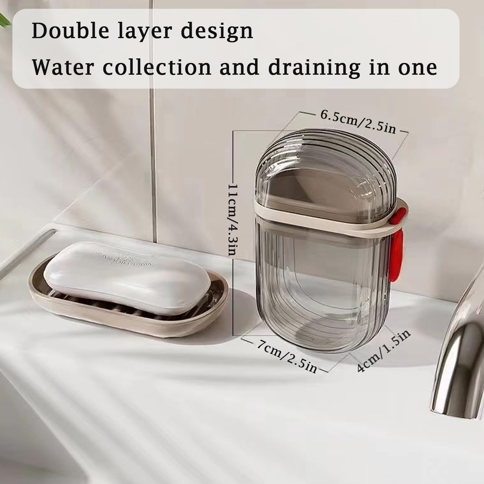 Soap Dish Holder with Lid 2 Pcs, Mini Travel Soap Case with Drainage,Waterproof Leakproof Portable Sealed Shower Soap Box Container Holder for Travel
