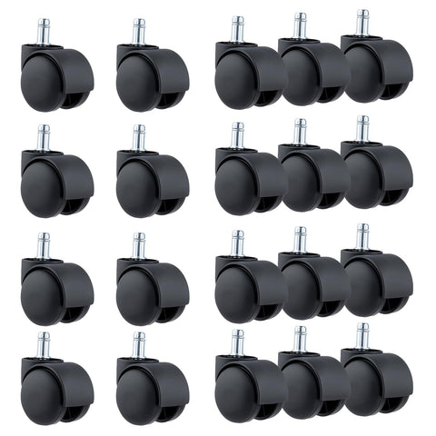 SOUJAP 20 PCS Office Desk Chair Wheels Replacement 11 Stem, Furniture Swivel Castors Wheels for furniture Computer Office Chairs