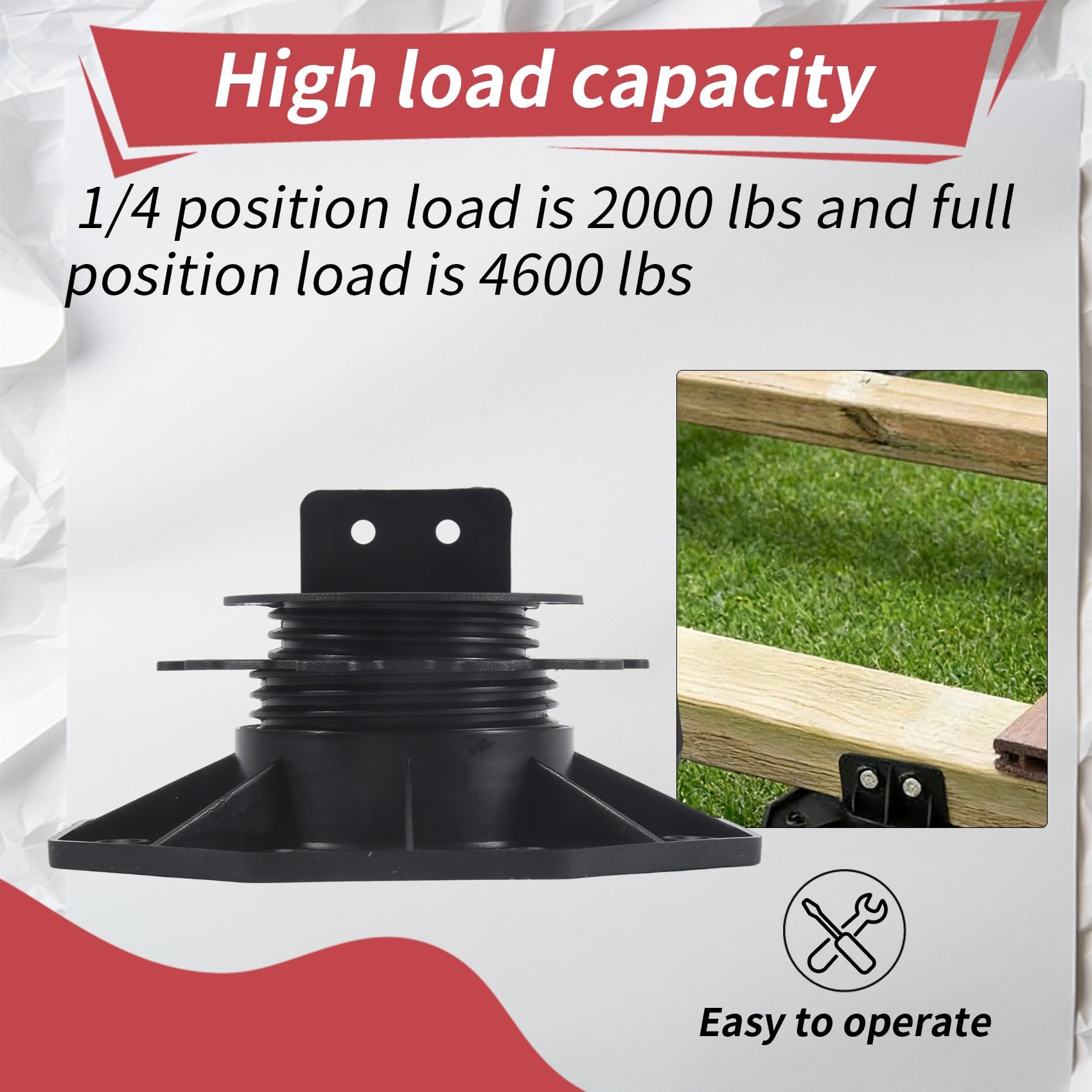 10 Pack Adjustable Decking Pedestals 30-60mm Height Deck Supports