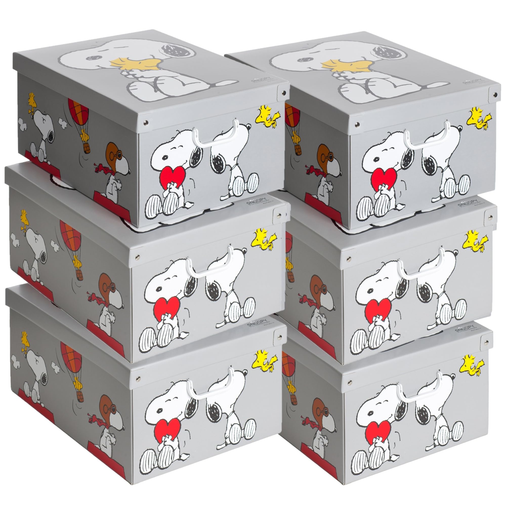 Lavatelli Set of 6 Cardboard Storage Boxes with Lid Snoopy 39x50x24cm