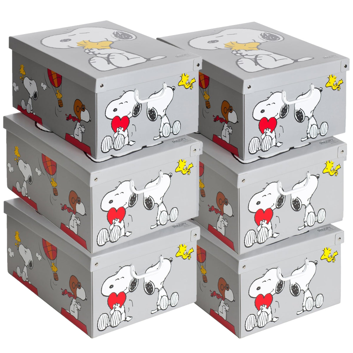 Lavatelli Set of 6 Cardboard Storage Boxes with Lid Snoopy 39x50x24cm