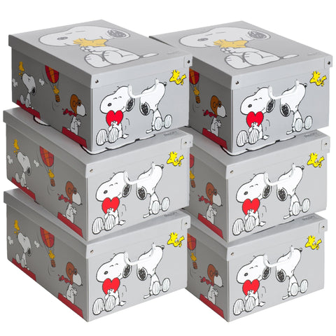 Lavatelli Set of 6 Cardboard Storage Boxes with Lid Snoopy 39x50x24cm