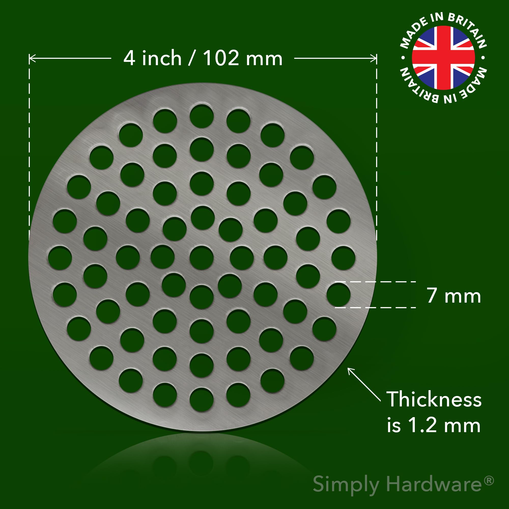 Simply Hardware® Round/Circular Drain Guard/Swirl Cover - 4 Inch up to 9 Inch Stainless Steel - Keep Drains Clear from Leaves & Debris - 4 Inch