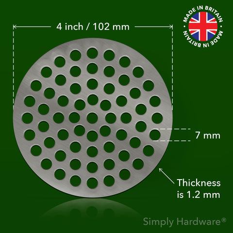 Simply Hardware® Round/Circular Drain Guard/Swirl Cover - 4 Inch up to 9 Inch Stainless Steel - Keep Drains Clear from Leaves & Debris - 4 Inch