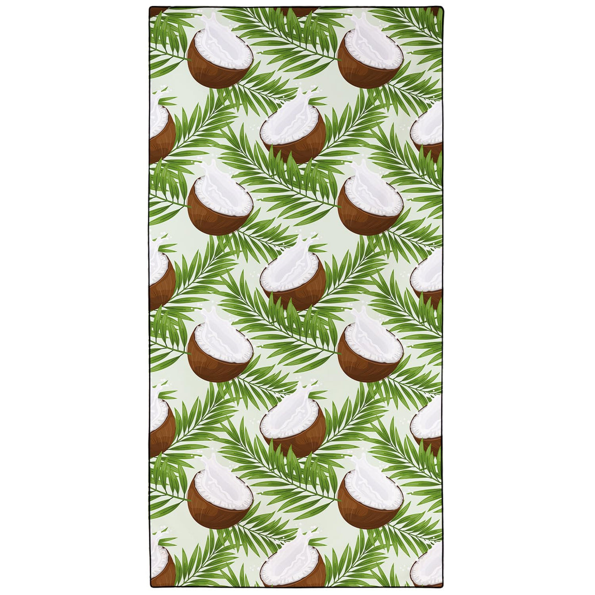 Violetpos Coconut & Palm Leaf Beach Towel, Extra Large 180x90 cm 250GSM Microfibre, Sand Free Quick Dry
