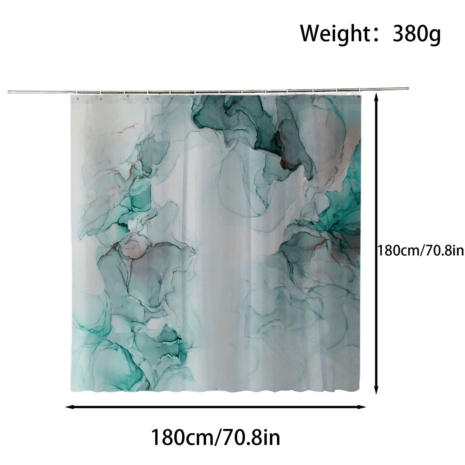 FAIRYGATE Extra Long Shower Curtain With Hooks Shower Curtains Liner Waterproof Mildew-Free Bathroom Curtain B9018