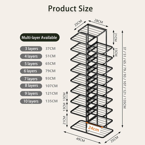 YOUSIS Vertical Shoe Rack Gold Metal, Multi Tier Shoe Storage Organizer