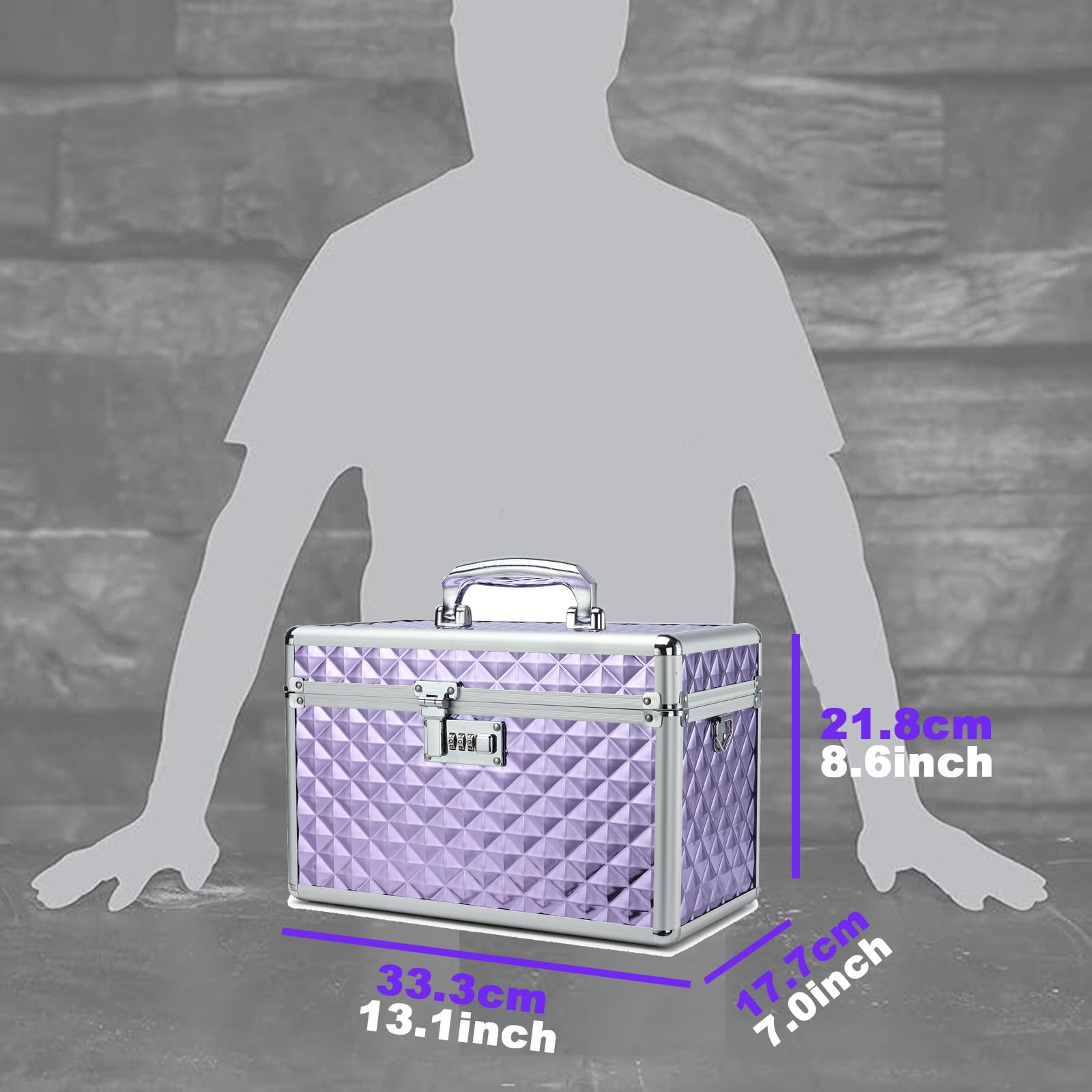 HEWEI WORKS Storage Lock Box with Combination Lock, Lockable Medicine Storage Box, Empty First Aid Box, Security Lockbox