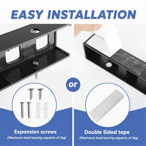 2 PCS Under Desk Laptop Mount, Space-Saving Under Desk & Wall Storage
