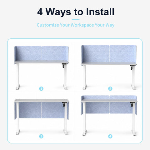 Desk Privacy Panel,2PCS,2-in-1 Soundproofing for Office,School & Home(Blue)