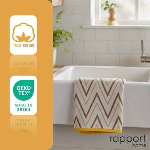 Rapport Home Helix Hand Towels 2 Pack, 50x85cm 100% Cotton - Natural