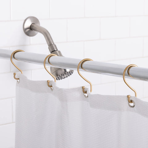Bath Bliss 12 Pack Shower Curtain Rings | Dimensions: 3.1" x 1.8' x 0.24" | S Shaped Design | Fits Over Standard Size Shower Rod | Easy to Install