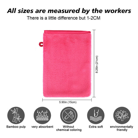 PHOGARY 10 Pack Microfiber Body Wash Mitts, Flannel Soft Face Mitten, Bath Spa Cloth, Reusable Makeup Remover Mitt Gloves
