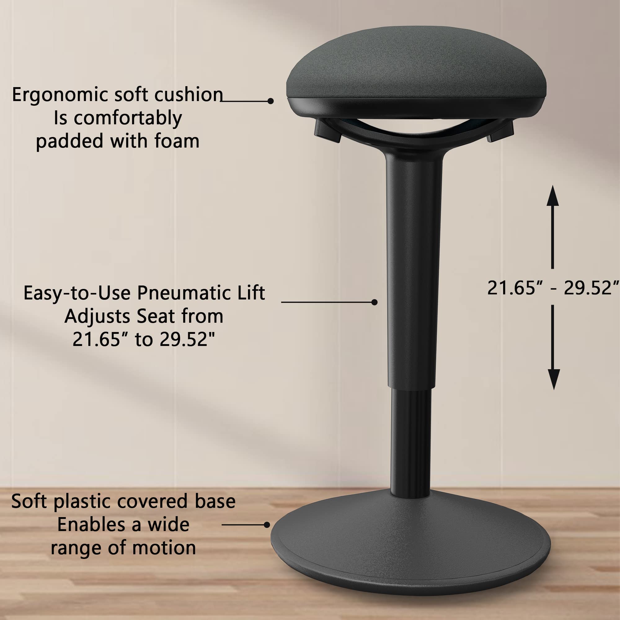 Ergooffile Ergonomic Standing Stool, Height Adjustable Perching Chair