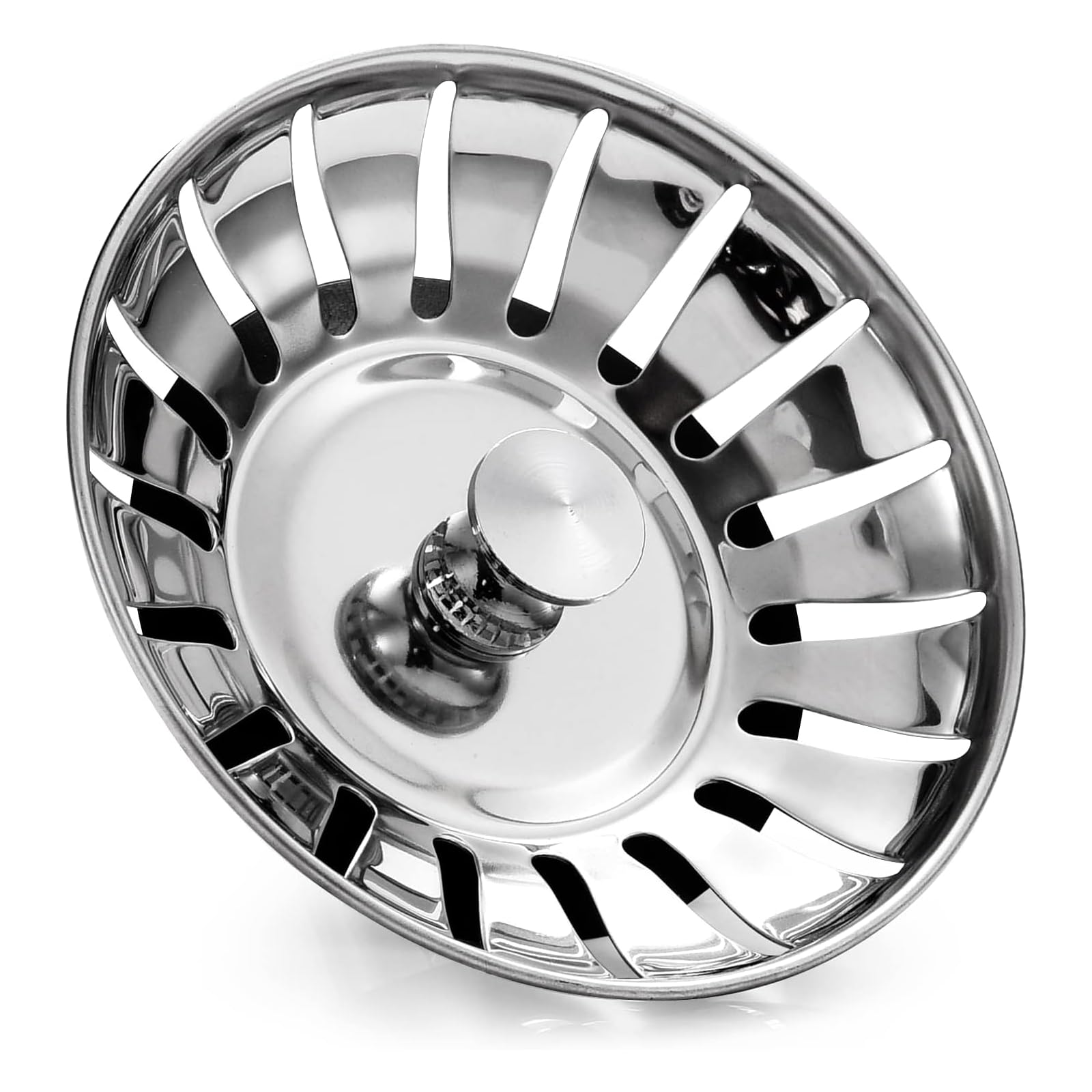 Upgraded Kitchen Sink Plug Strainer Stainless Steel Strainers Sink Plugs Replacement Drain Stopper for Food/Hair Catcher - UK Sinks Hole Diameter