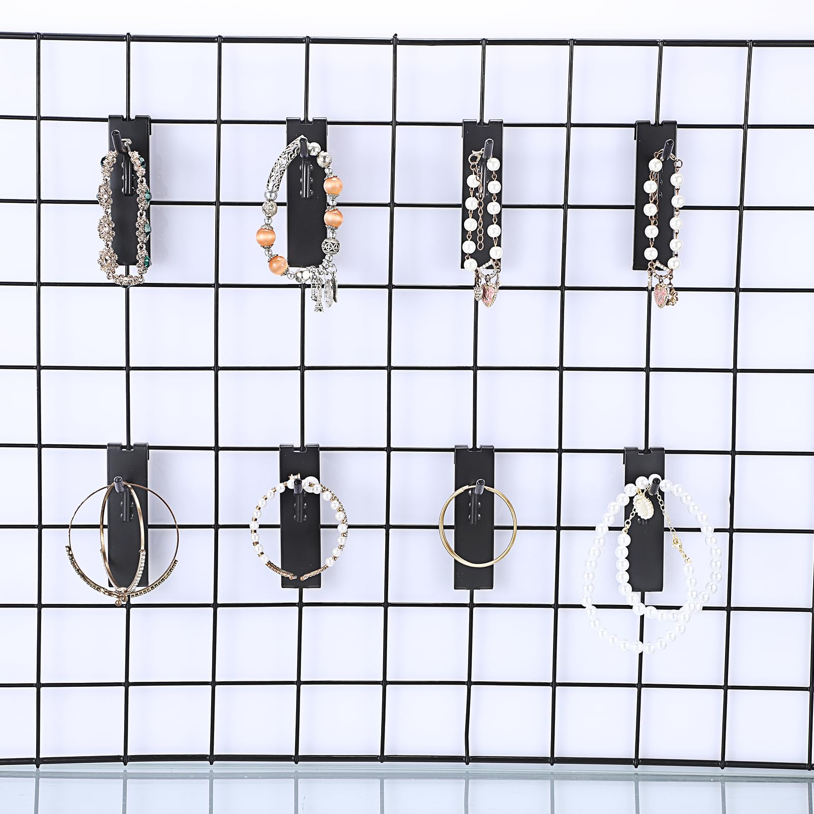 IGNPION 35Pcs Grid Panel Hooks, 5cm Retail Wall Grid Display Hooks for Display Stand Rack, Wire Grid Accessories Hangers for Shop, Garages, Workshops