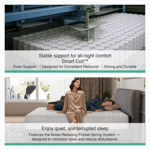 Novilla 3FT Single Mattress, Hybrid Pocket Sprung Mattress for Ergonomic Support & Back Pain Relief, 20cm Deep Medium Firm