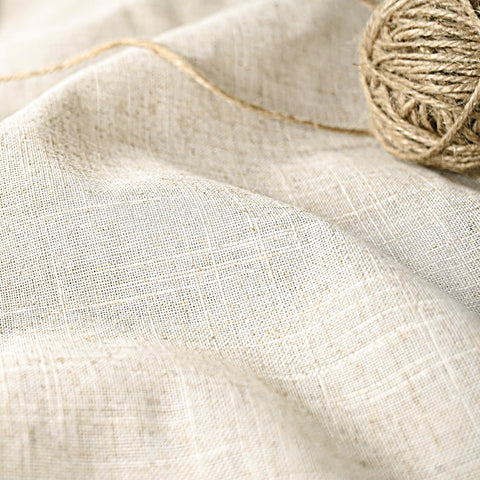 DOSLY IDÉES Farmhouse Shower Curtain,Beige and Brown Stripe,Button Curtain,Linen and Cotton Woven Fabric,Rustic Charm Country Chic Style,72x72 in