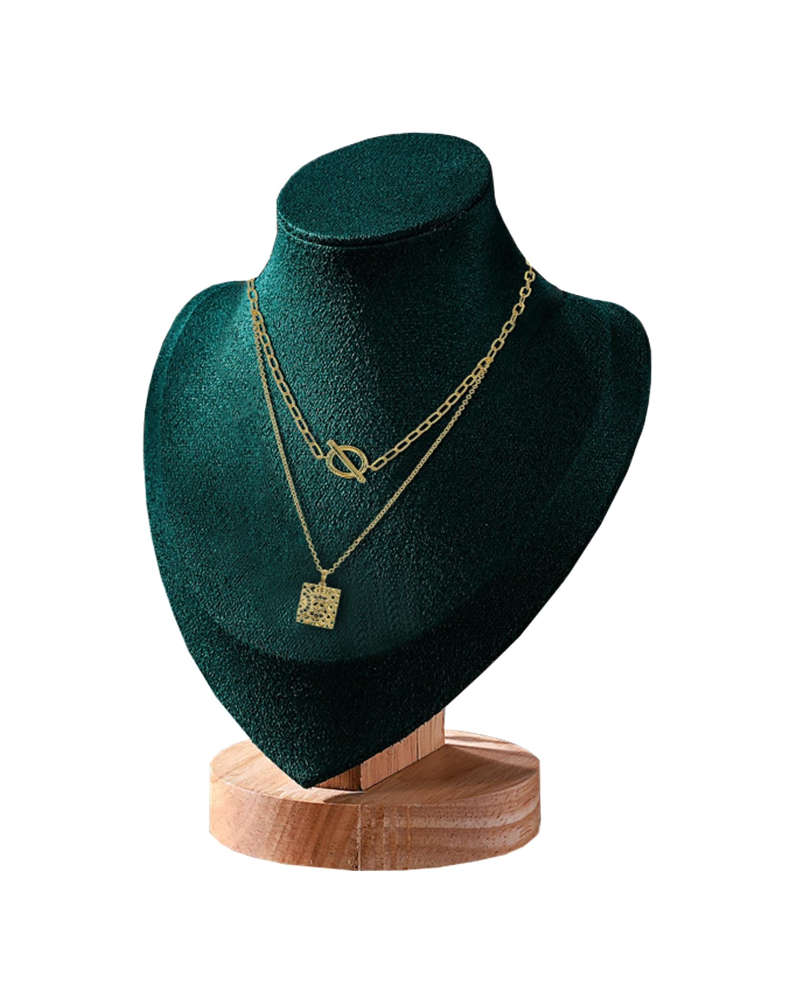 TINGSING Velvet Necklace Display Stand Jewelry Bust Display Stands