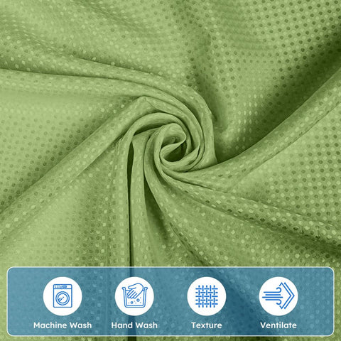 APXEL Green Waffle Shower Curtain, Mould Proof Waterproof Shower Curtains