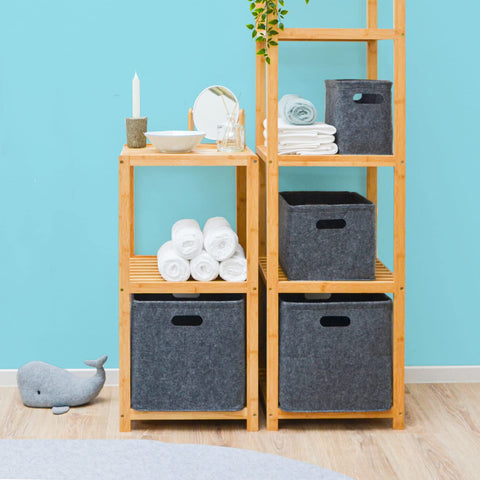 DuneDesign Set of 2: Felt Box 32x26x23 Foldable Storage Box Toiletries Box Storage Basket
