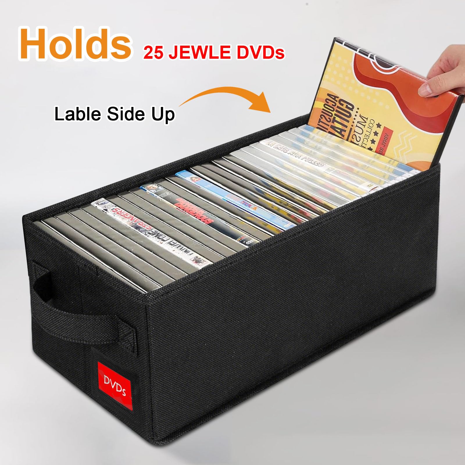 Aolawco DVD Storage Boxes-Pack of 8 DVD Case Storage with Lids-40*20*15 CM