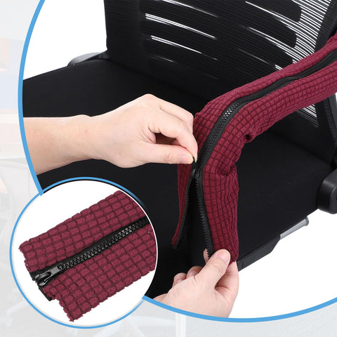 PATIKIL 55 x 9cm Office Chair Armrest Covers, 2 Pair Office Chair Arm Covers Computer Chairs Arm Rest Cover with Zipper Removable Rest Slipcover Hand
