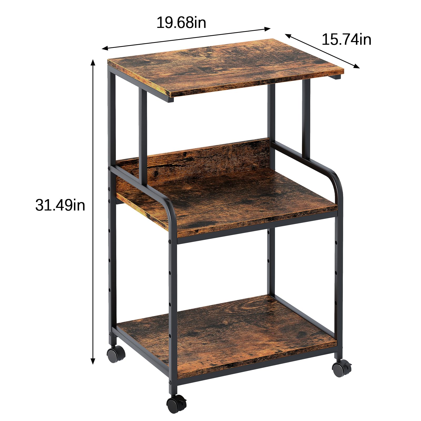 Garden 4 you Printer Stand Table with Storage,3d Printer Shelf,3-Tier Printer Organizer With Shelf and Wheels