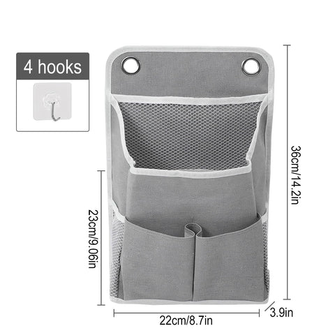 CHENKEE 2pcs Wall Hanging Storage Bags,Storage Organizer with Pockets,Waterproof Hanging Organiser,Foldable Linen Fabric Basket,for